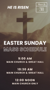 Easter Sunday Mass Schedule