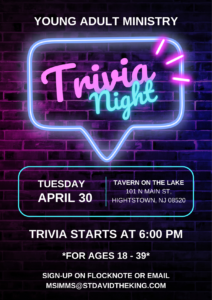 Young Adult Ministry – Trivia Night